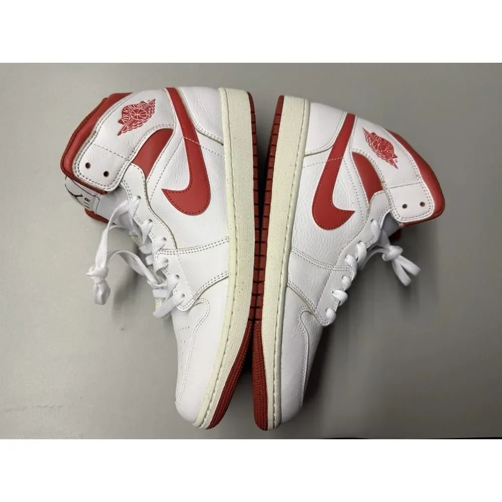 Nike Air Jordan 1 Mid SE in the 'White Dune Red' colorway. Sz 12